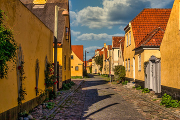 Fototapeta na wymiar street in old town in denmark