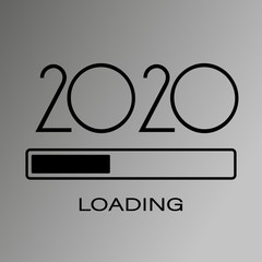 Happy new year 2020 with loading icon