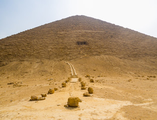 View of the Red Pyramid in the Dahshur necropolis in Cairo, Egypt