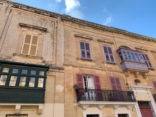 Maltese streets with traditional houses in Mdina
