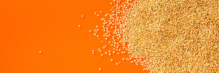quinoa grain (porridge, super food is healthy snack) menu concept. food background. copy space. Top view
