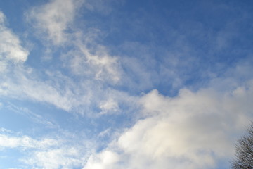 cold winter sky with clouds 