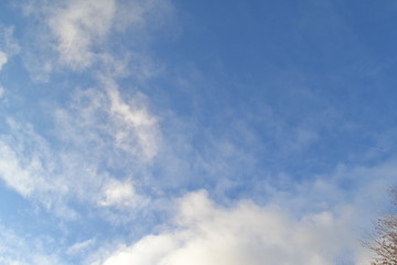 cold winter sky with clouds 