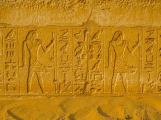 Decorations on the Funerary complex of Djoser and the Step Pyramid, Saqqara, south Cairo, Egypt