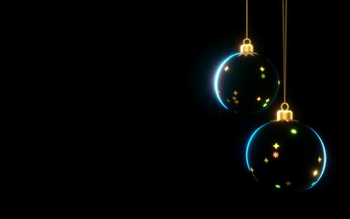 3d render, Bright dark christmas background