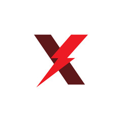 color lightning x logo design