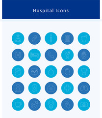  hospital icons sets, health, medicine, blood, bed, remedies