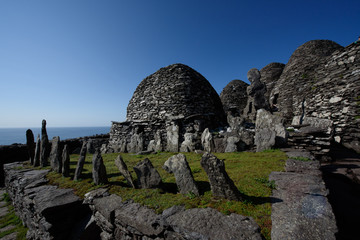 Skellig Micheal old monks oratory and cemetery