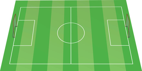 Soccer field perspective. vector illustration