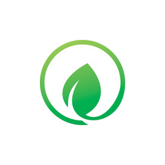 Obraz premium color circle leaf logo design