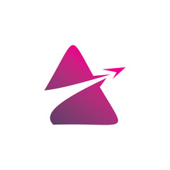 Fototapeta premium color triangle arrow plane logo design
