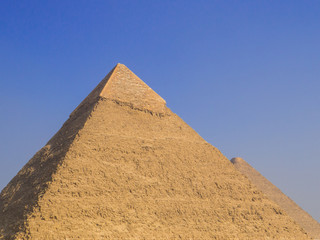 Obraz na płótnie Canvas View of the Pyramids of Giza. In Cairo, Egypt