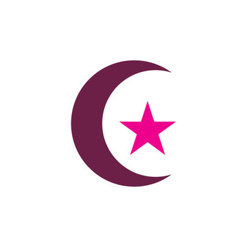 moon star color logo design