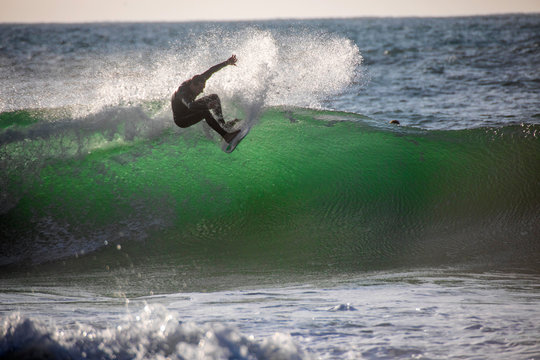 surfer in israel winter nahariya
