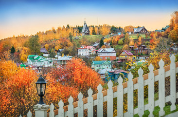 Плесский вид на Гору Левитана View of Levitan Mountain with a church