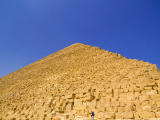 View of the Great Pyramid of Giza. In Cairo, Egypt