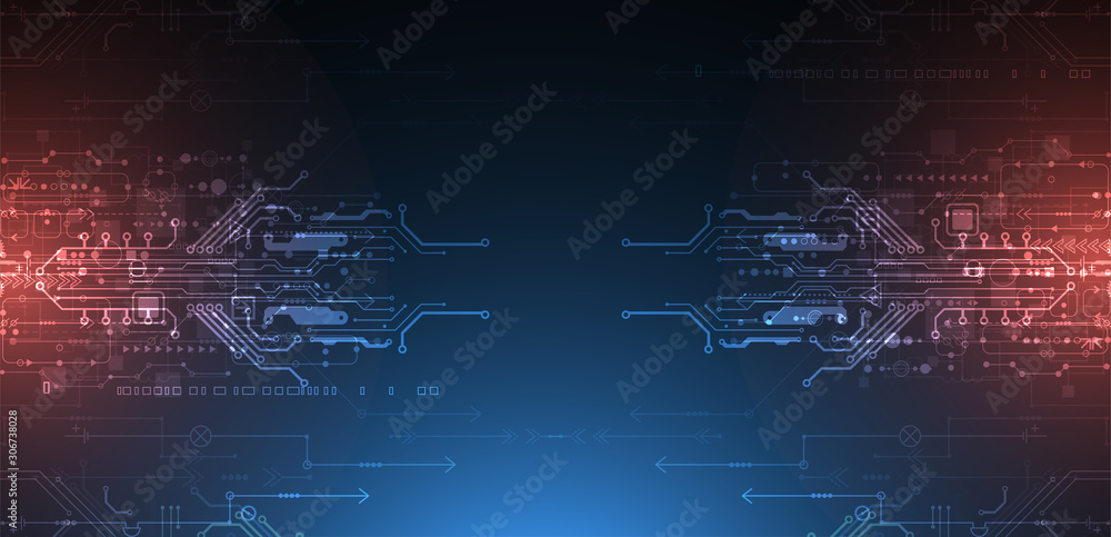 Poster abstract technology circuit board. communication concept.