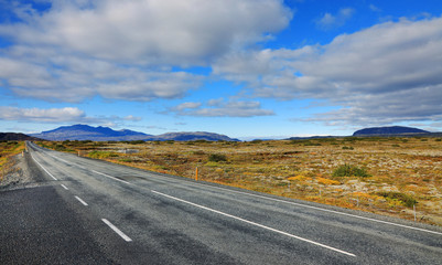 Route 1 or Ring Road (Hringvegur), the national road that runs around the island and connects popular tourist attractions in Iceland, Europe