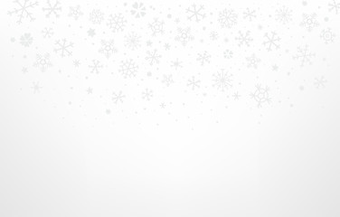 White winter snowflakes vector background