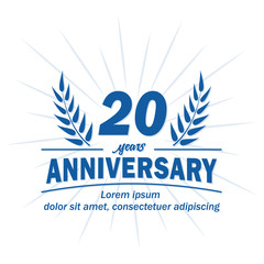 20 years logo design. Twenty years anniversary vector and illustration.
