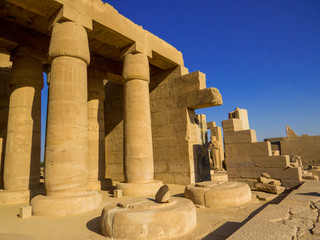 View of the Ramesseum Temple in Luxor, Egypt