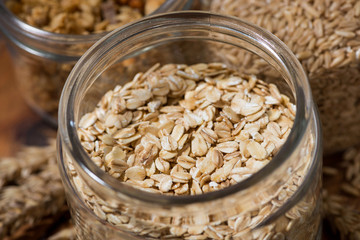 healthy food - oatmeal, closeup