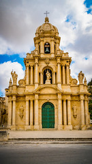 Fototapeta na wymiar Baroque church of San Bartolomeo, in Scicli, Sicily