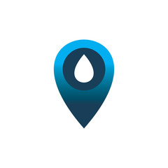 water drop pin map logo design
