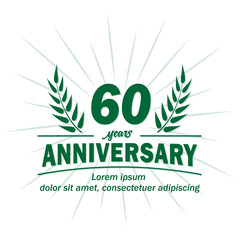 60 years logo design. Sixty years anniversary vector and illustration.