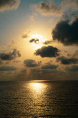 yellow sunset over the sea