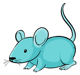 Blue mouse on white background