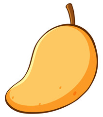 One mango on white background