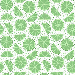 Lime seamless pattern. Colorful sketch limes.