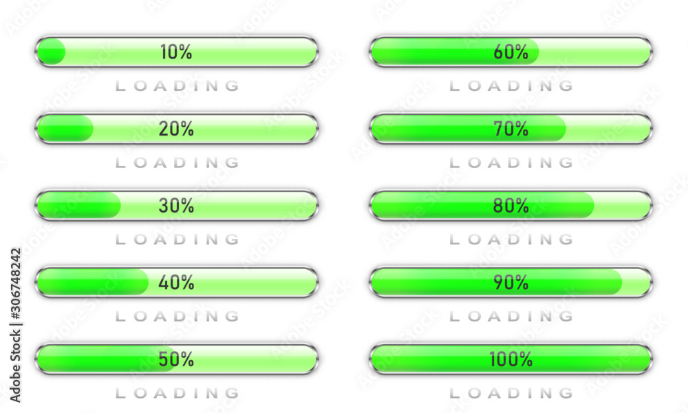 Wall mural set of vector loading icons.