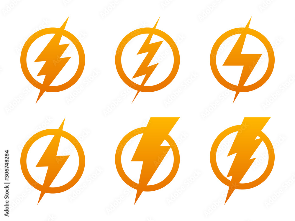 Poster lightning icons - vector.
