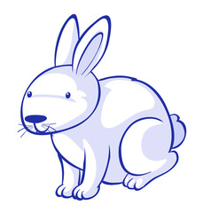 Obraz premium Cute rabbit on white background