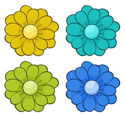 Isolated set of flowers