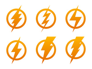 Lightning icons - vector.