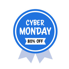 Fototapeta premium cyber monday sticker big sale advertisement special offer concept holiday online shopping discount badge vector illustration