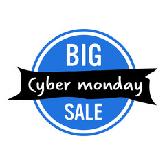 Obraz premium cyber monday sticker big sale advertisement special offer concept holiday online shopping discount badge vector illustration