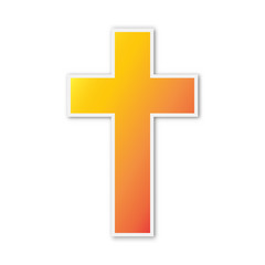 Colorful vector christian Cross icon.
