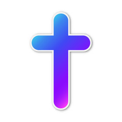 Fototapeta premium Colorful vector christian Cross icon.