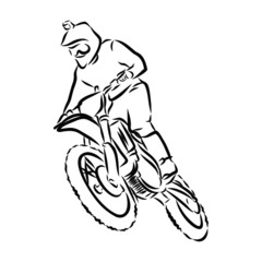 Motocross sport vector sketch 