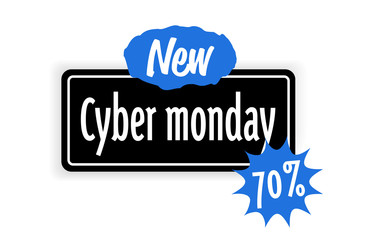 cyber monday sticker big sale advertisement special offer concept holiday online shopping discount badge horizontal vector illustration