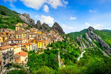 Castelmezzano village in Apennines Dolomiti Lucane. Basilicata, Italy.