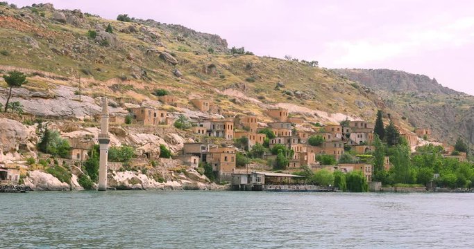 Sunken village "Halfeti" in Gaziantep Turkey
