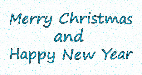 "Merry Christmas and Happy New year." Flat illustration isolate on white background 