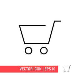 Shopping cart vector icon. E-commerce symbol. Supermarket trolley linear pictogram.