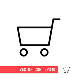 Shopping cart vector icon. E-commerce symbol. Supermarket trolley linear pictogram.