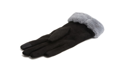 black female gloves isolated